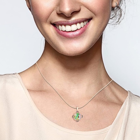 14k Levian Strawberry Gold Vanilla Chocolate Peacock Clover Pendant Necklace - Picture 4 of 7